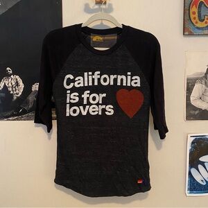Aviator Nation California Is For Lovers Baseball Tee Small